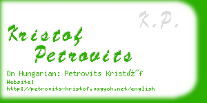 kristof petrovits business card